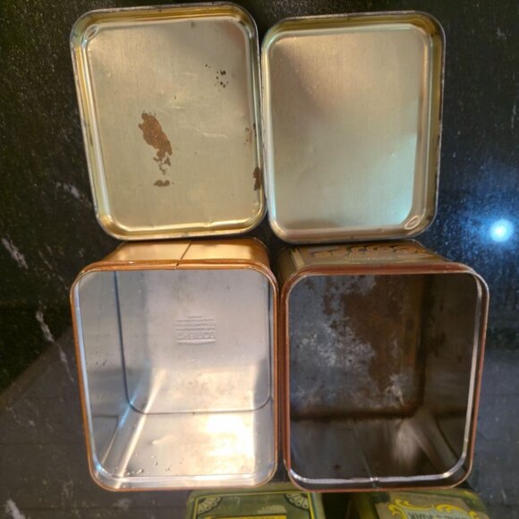 Retro Kitchen Tin Canister Set Coffee, Tea, Sugar & Flour Tins Vintage 1970s Sty - Picture 12 of 16
